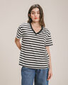 Playera Cuello V Rayas,BLANCO P1